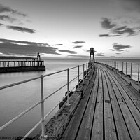 Buy canvas prints of Sunset at Whitby east pier by Martin Williams
