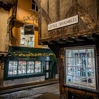 Buy canvas prints of Little Shambles leading off Shambles in York City, UK by Martin Williams
