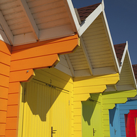 Buy canvas prints of Scarborough Beach Huts 1 by Martin Williams