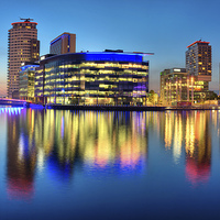 Buy canvas prints of Salford Quays Media City by Martin Williams