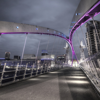 Buy canvas prints of  Lowry Bridge Salford Quays by Martin Williams