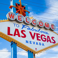 Buy canvas prints of Welcome to fabulous Las Vegas Sign by Martin Williams