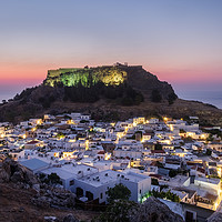 Buy canvas prints of Lindos - Morning Glow by Martin Williams