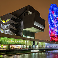 Buy canvas prints of Design Museum and Torre Agbar, Barcelona by Martin Williams