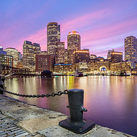 Buy canvas prints of Boston Skyline Sunset by Martin Williams