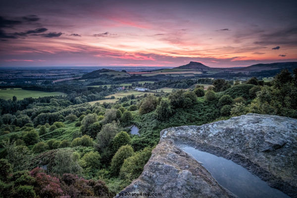 Evening at Cockshaw Hill, Roseberry Topping Framed Print by Martin Williams