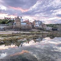 Buy canvas prints of Sunset over Robin Hoods Bay, North Yorkshire Coast by Martin Williams
