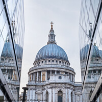 Buy canvas prints of Reflections of St Paul's Cathederal viewed from On by Martin Williams