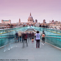 Buy canvas prints of Tourist at millennium bridge London by Martin Williams