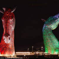 Buy canvas prints of The Kelpies at Night by Al Wood