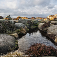 Buy canvas prints of Stanage Edge Rock Pools by mhfore Photography