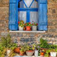 Buy canvas prints of A Cretan Window by Jonathan Parkes
