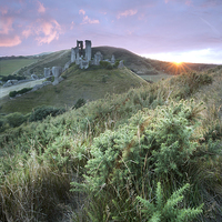 Buy canvas prints of Corfe sunset by Andrew Bannister