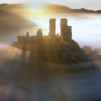 Buy canvas prints of Corfe Light by Andrew Bannister