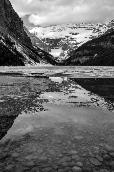 Frozen Lake, Alberta, Canada Picture Board by Mark Llewellyn