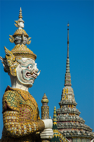 Guardian Statue Grand Palace Bangkok Picture Board by Mark Llewellyn