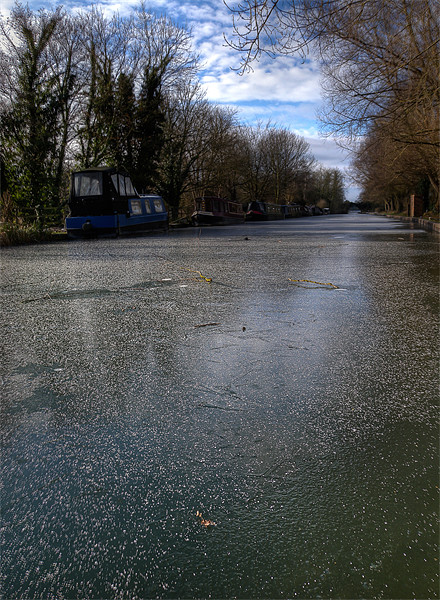Frozen Canal, Kintbury, Berkshire, England, UK Picture Board by Mark Llewellyn