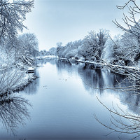 Buy canvas prints of Frozen Canal, Kintbury, Berkshire, England, UK by Mark Llewellyn