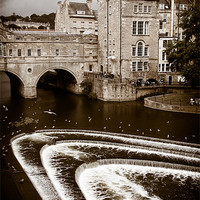 Buy canvas prints of Pulteney Weir, Bath, England, UK by Mark Llewellyn