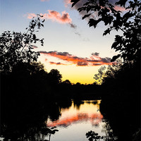Buy canvas prints of River Sunset by Mark Llewellyn