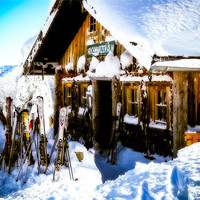 Buy canvas prints of Snow Hutte by Mark Llewellyn