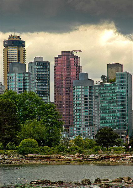 Vancouver Skyline Picture Board by Mark Llewellyn