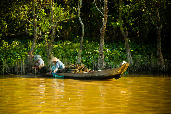 Mekong River Fishing Picture Board by Mark Llewellyn