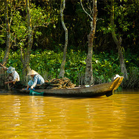 Buy canvas prints of Mekong River Fishing by Mark Llewellyn