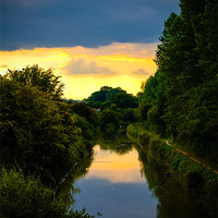 Buy canvas prints of Canal Sunset by Mark Llewellyn