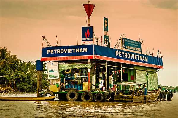 Gas Station Vietnam Style Picture Board by Mark Llewellyn