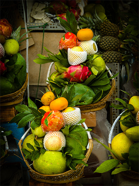 Vietnam Market Stall Picture Board by Mark Llewellyn