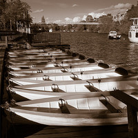 Buy canvas prints of Rowing Boats, River Dee, Chester, England, UK by Mark Llewellyn