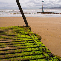 Buy canvas prints of Wooden Slipway, Rhos on Sea, Wales, UK by Mark Llewellyn