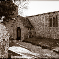 Buy canvas prints of St Swithuns Church, Combe, Berkshire, England, UK by Mark Llewellyn