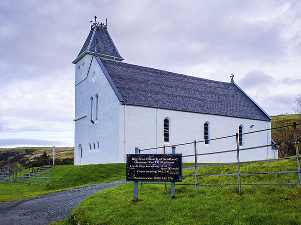 Uig Free Church, Uig, Skye, Scotland, UK Picture Board by Mark Llewellyn
