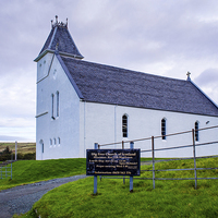 Buy canvas prints of Uig Free Church, Uig, Skye, Scotland, UK by Mark Llewellyn