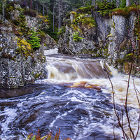 Buy canvas prints of Laggan Falls, Scotland, UK by Mark Llewellyn