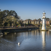 Buy canvas prints of Roath Park Lighthouse, Cardiff, Wales, UK by Mark Llewellyn