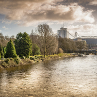Buy canvas prints of Storm over the Taff, Cardiff, Wales, UK by Mark Llewellyn