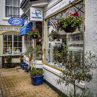 Buy canvas prints of Dartmouth Shops, England, UK by Mark Llewellyn