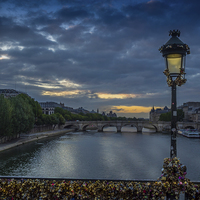 Buy canvas prints of Pont des Arts Sunrise, Paris, France by Mark Llewellyn