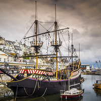 Buy canvas prints of The Golden Hind, Brixham, England, UK by Mark Llewellyn