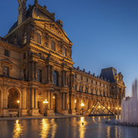 Buy canvas prints of Louvre Sunset, Paris, France by Mark Llewellyn