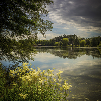 Buy canvas prints of Storm Over the Lake, Roath Park, Cardiff, Wales, U by Mark Llewellyn