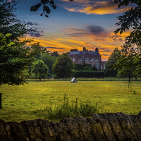 Buy canvas prints of Barton Court Sunset, Kintbury, Berkshire, England, by Mark Llewellyn