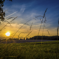 Buy canvas prints of Summer Sunset, Hungerford, Berkshire, England, UK by Mark Llewellyn