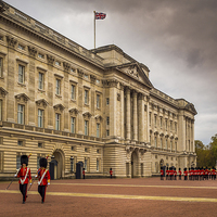 Buy canvas prints of  Changing of the Guard, Buckingham Palace, London, by Mark Llewellyn