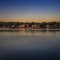 Buy canvas prints of Mahone Bay from Oakland, Nova Scotia, Canada by Mark Llewellyn