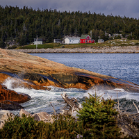 Buy canvas prints of Neals Harbour, Nova Scotia, Canada by Mark Llewellyn