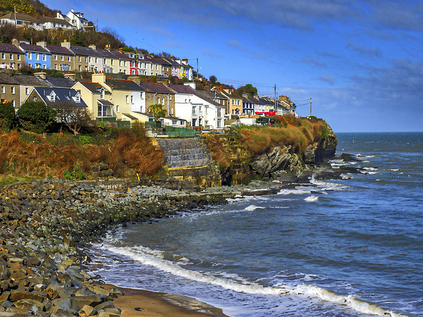 Sea Front Cottages, New Quay, Ceredigion, Wales, U Picture Board by Mark Llewellyn